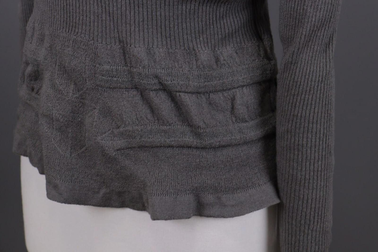 Designer High Use Gray Relaxed Wool Asymmetrica Blouse Top Size S Size S / US 4 / IT 40 - 9 Thumbnail