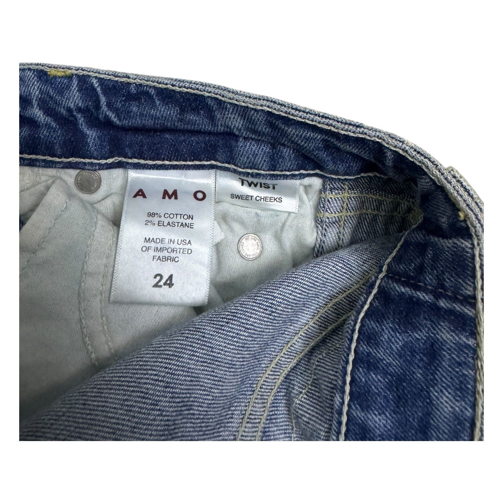 AMO AMO Twist Sweet Cheeks Designer Skinny Denim Jeans Small Size 26" / US 2 / IT 38 - 3 Thumbnail
