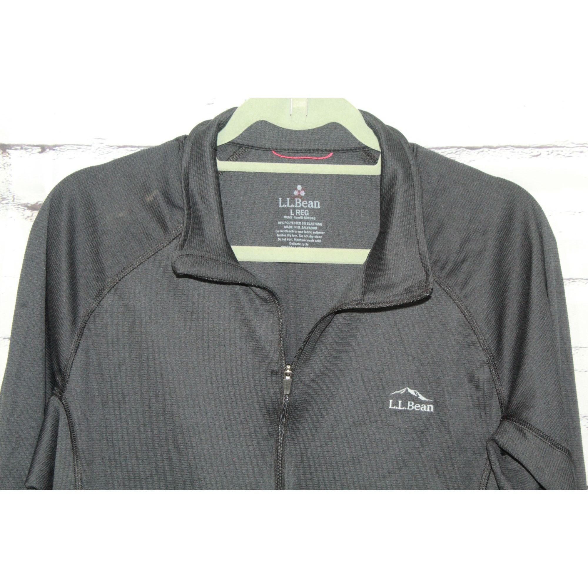 L.L. Bean LL Bean Men's Midweight Base Layer Quarter Zip Black Stretch Size US L / EU 52-54 / 3 - 3 Thumbnail