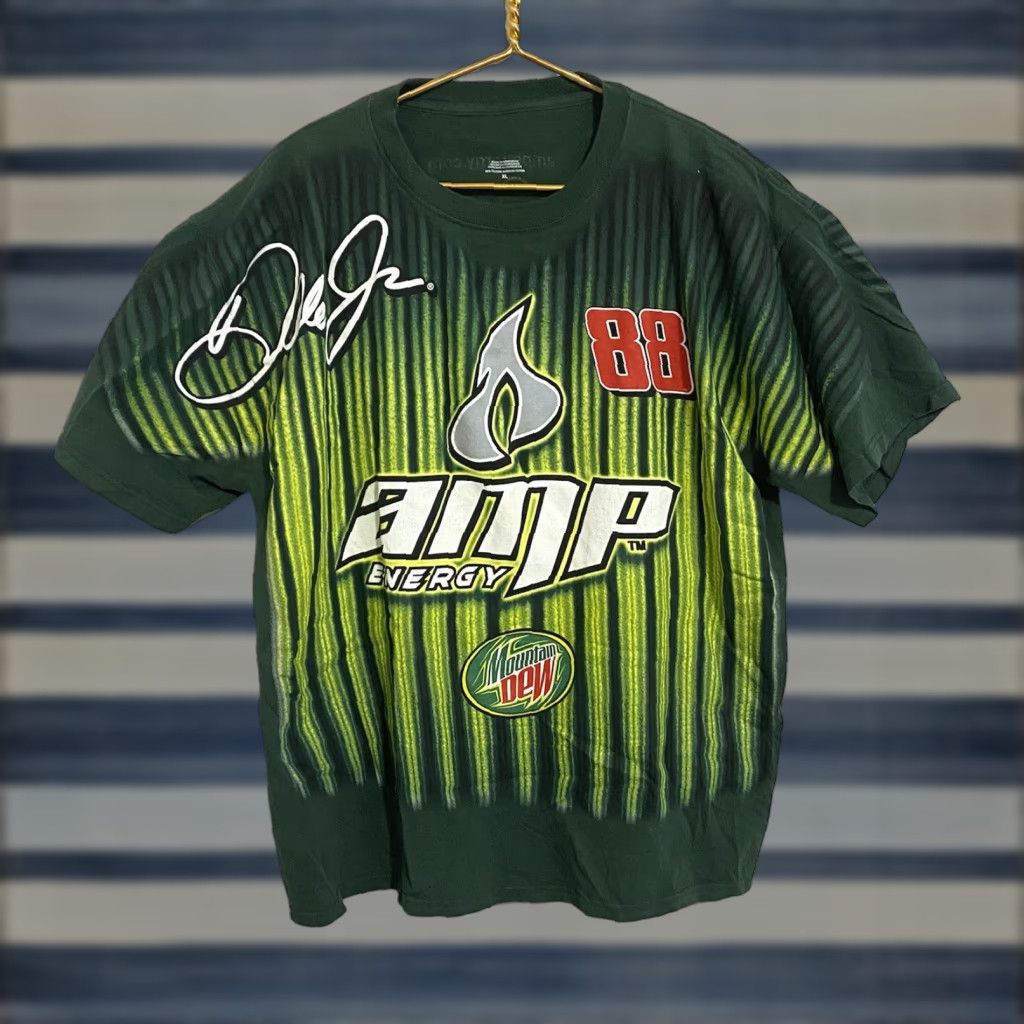 Chase Authentics Dale Earnhardt Jr Amp Energy Nascar Green All Over Shirt Men XL Short Sleeve Crew Neck T-Shirt Chase Authentics Logo Cars Racing Vintage: No Size US XL / EU 56 / 4 - 1 Thumbnail