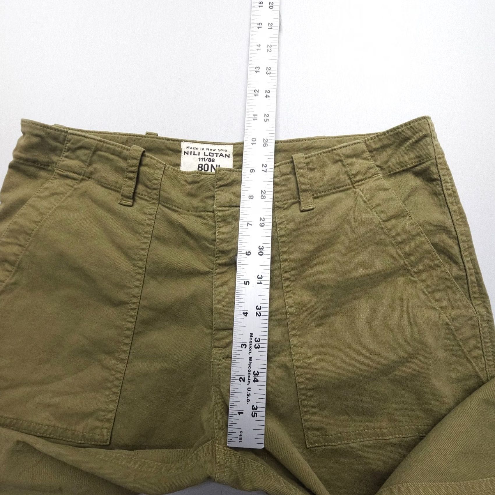Nili Lotan Nili Lotan Jenna Cropped Pants Military Green Stretch Twill Size 2 Regular Inseam 28 in EUC Size 26" / US 2 / IT 38 - 6 Thumbnail
