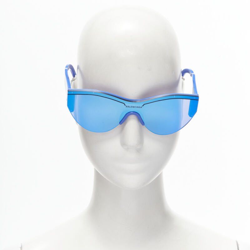 Balenciaga BALENCIAGA DEMNA BB0004SA blue mirrored reflective acetate temple sunglasses Size ONE SIZE - 1 Thumbnail