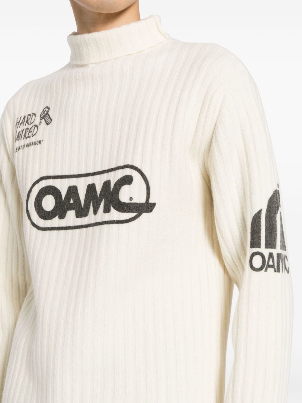 OAMC o1y0225 Logo Turtleneck Sweatshirt in Ivory Size US S / EU 44-46 / 1 - 2 Thumbnail