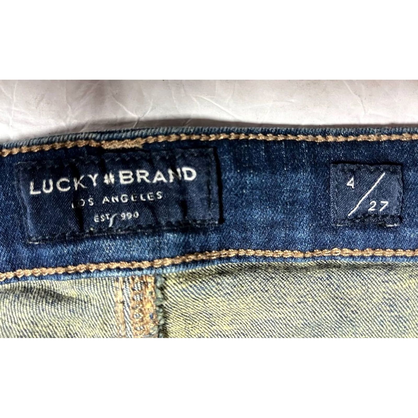 Lucky Brand Lucky Brand Womens Skinny Jeans 4 High Rise Bridgette Blue Denim Pants 27 Size 27" / US 4 / IT 40 - 7 Thumbnail