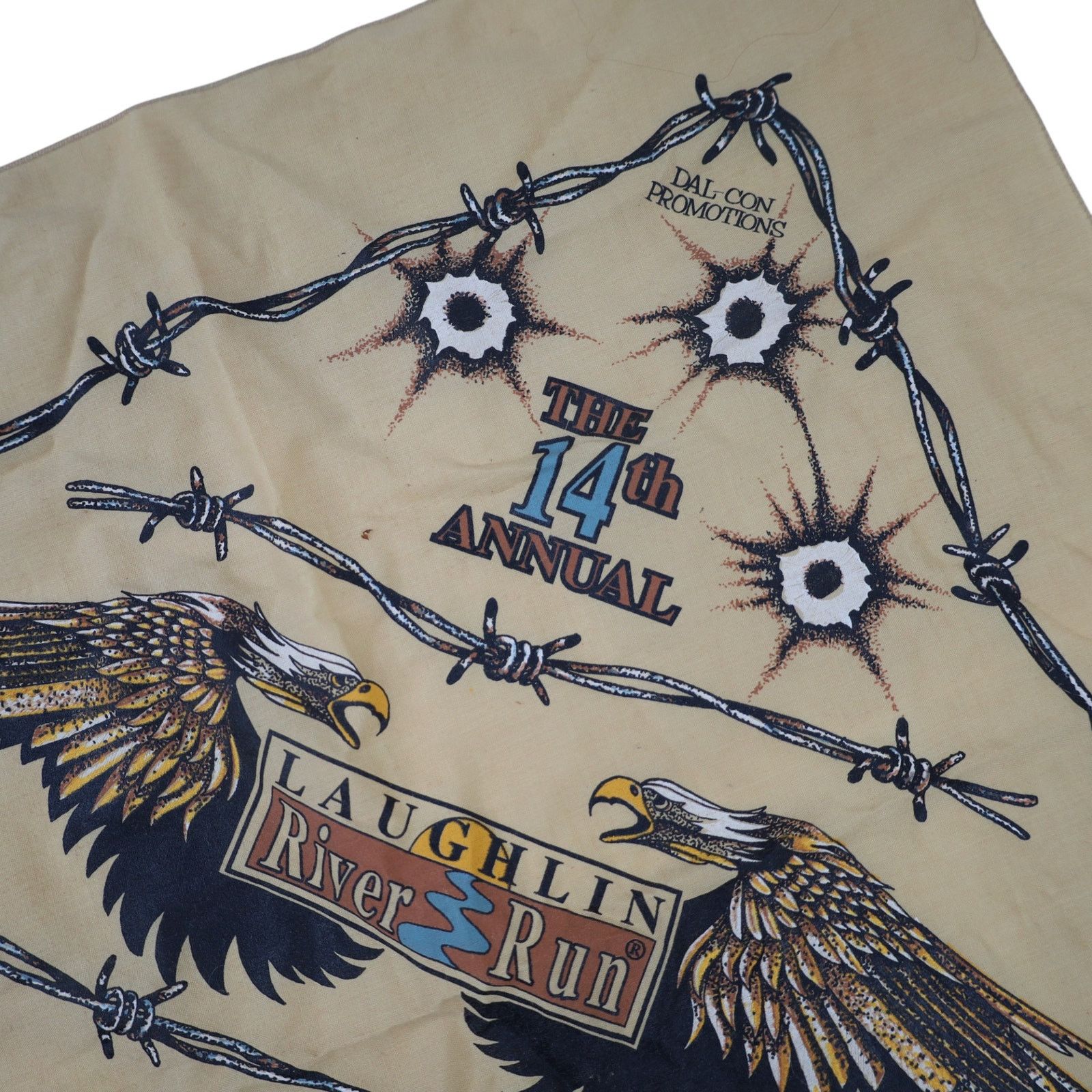 Vintage VTG 1996 Laughlin River Run Motorcycle Rally Graphic Bandana Size ONE SIZE - 4 Thumbnail