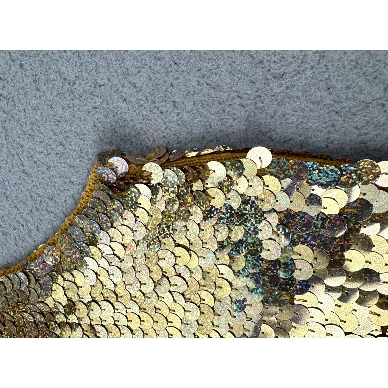 Vintage Michael Simon Tank Size S Gold Sequins Fully Embellished Totally Covered Party 90s Womens, Women's — image 6 of 6