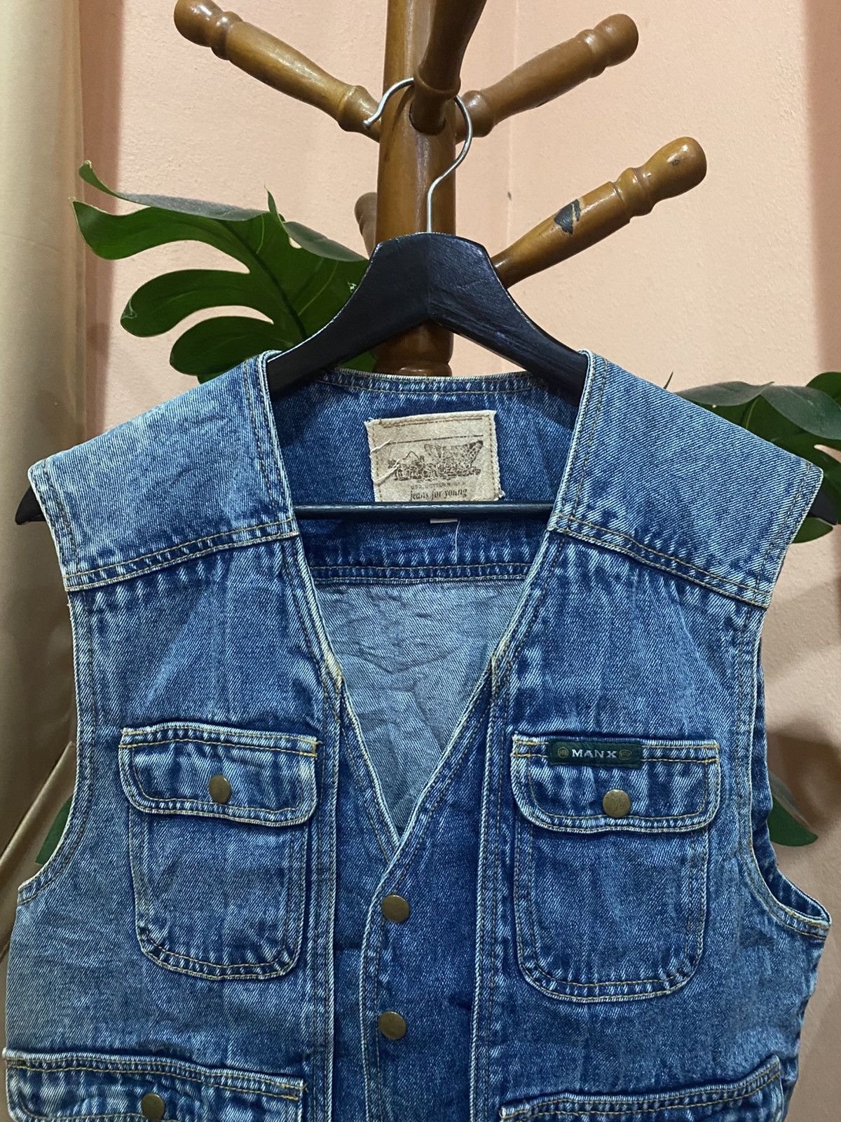 Vintage Vintage MANX Denim Utility Vest Workwear, Multi-Pocket Size US L / EU 52-54 / 3 - 6 Thumbnail
