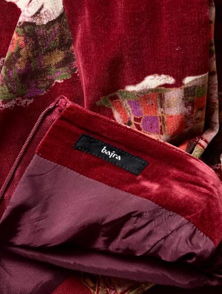 Bajra bajra Maid Print Velvet Skirt Size 30" / US 8 / IT 44 - 8 Thumbnail