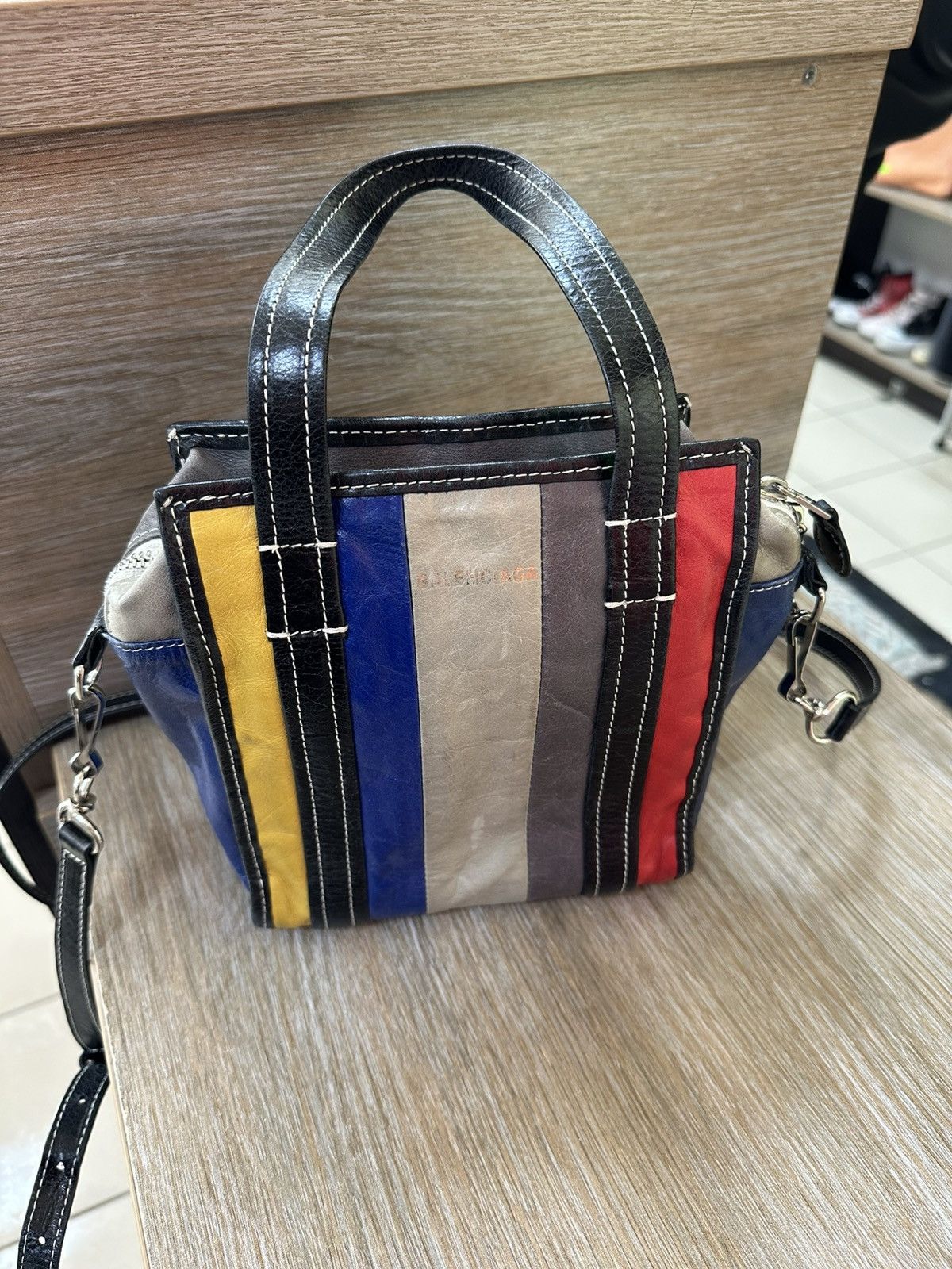 Balenciaga Balenciaga Bazar Leather Shoulder Bag Multicolor Small Size ONE SIZE - 4 Thumbnail