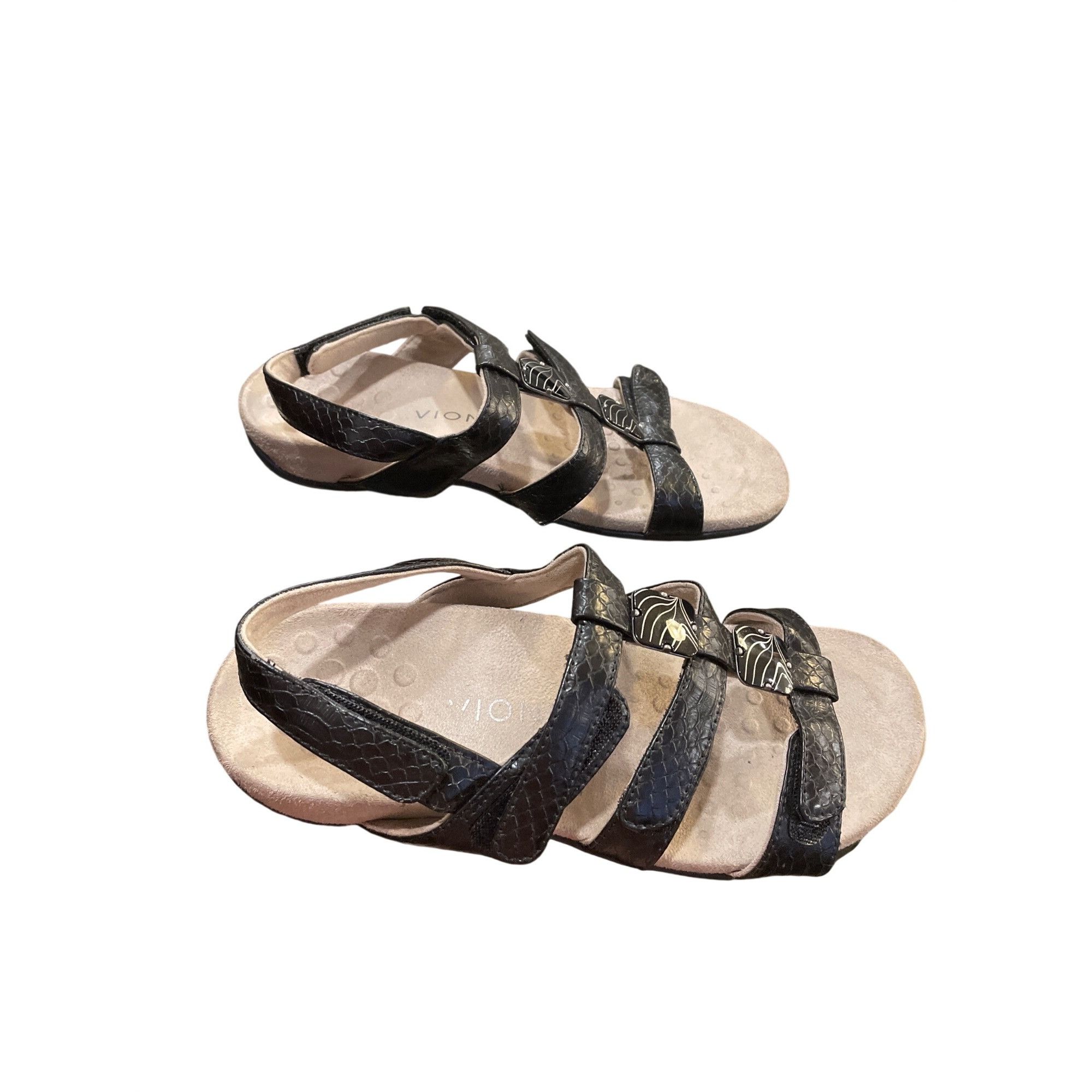 Vionic Vionic wms black leather slip hook attach open toe sandals s Size US 7 / IT 37 - 3 Thumbnail