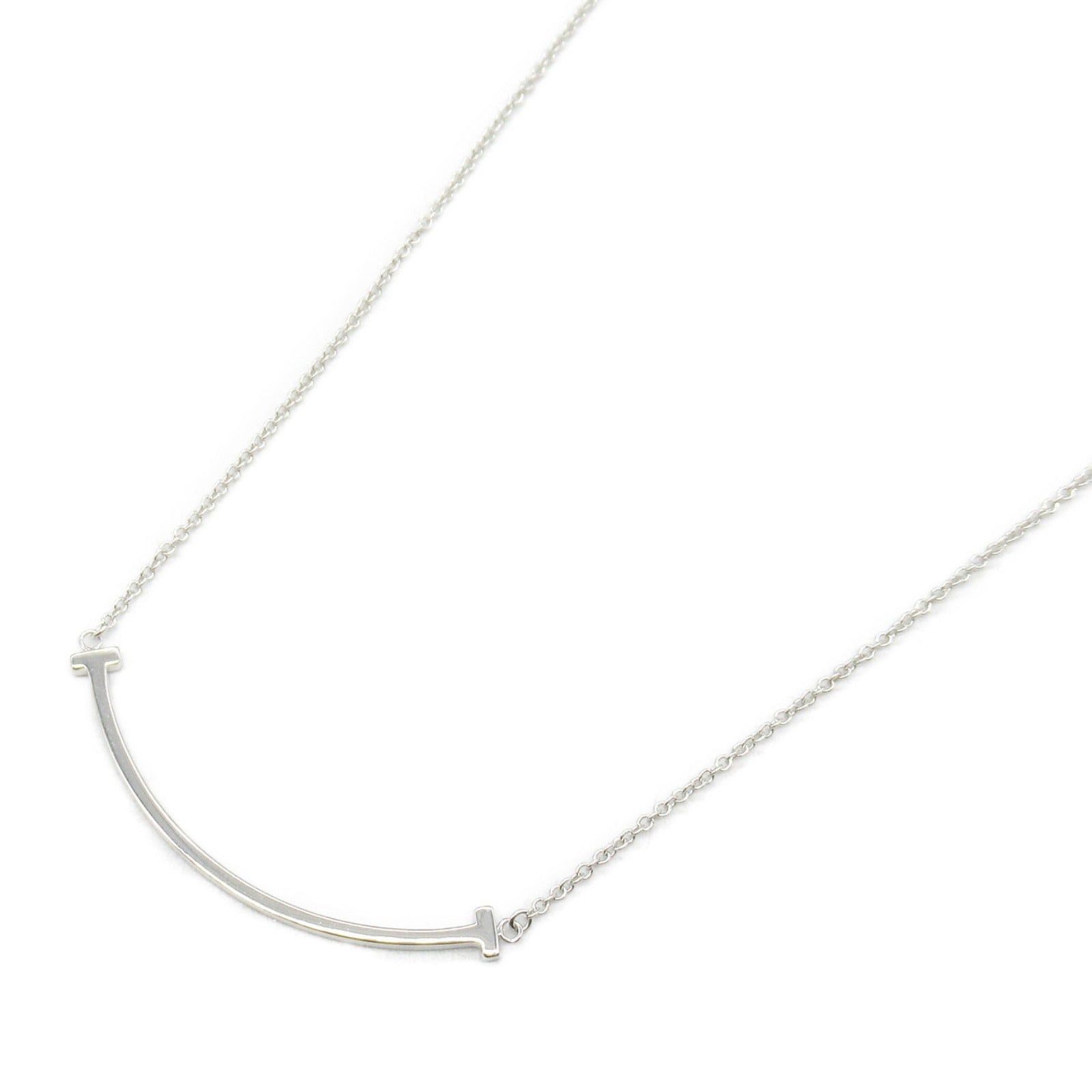 Tiffany & Co. Tiffany Co T-Smile Small Necklace K18Wg (White Gold) Silver Size ONE SIZE - 1 Thumbnail