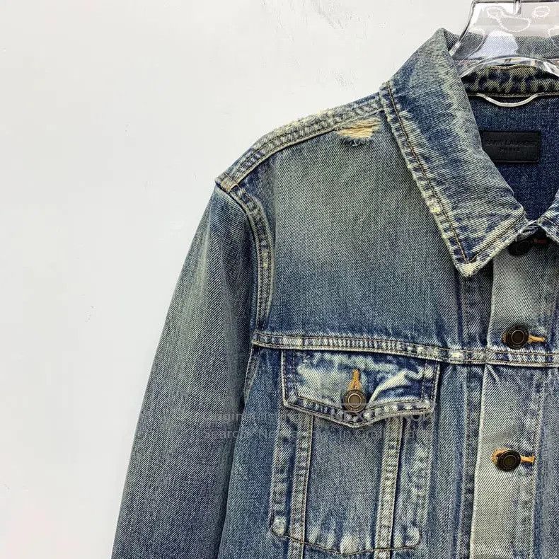 Yves Saint Laurent YSL Blue Washed Denim Jacket S. Size US S / EU 44-46 / 1 - 3 Thumbnail