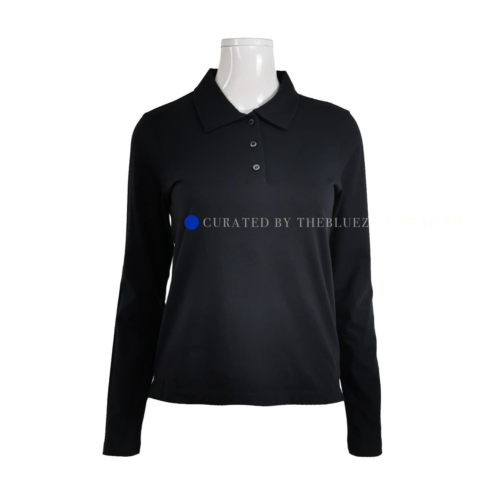 Prada Classic Black Long Sleeve Polo Shirt Size US M / EU 48-50 / 2 - 1 Thumbnail