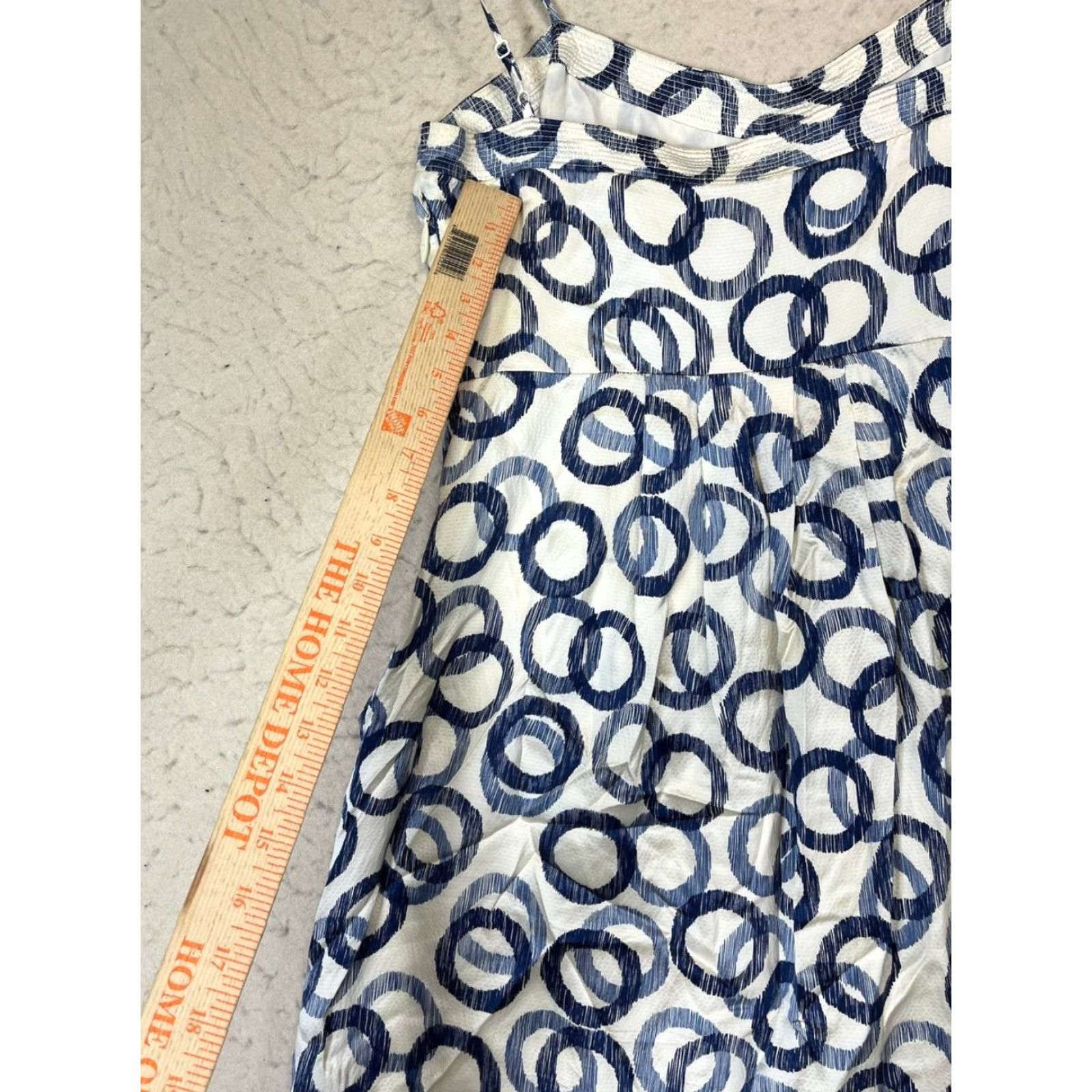 Juicy Couture VINTAGE Juicy Couture Dress Max Beach Sleeveless Skater Silk Blue White Knee Length 6 Womens Summer Size M / US 6-8 / IT 42-44 - 5 Thumbnail