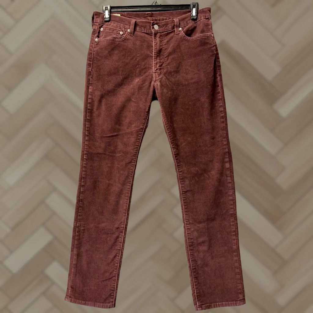 Levi's VINTAGE Levi’s 511 Corduroy Pants Straight 33x32 Light Maroon Men’s Regular Pant Size US 33 - 1 Thumbnail