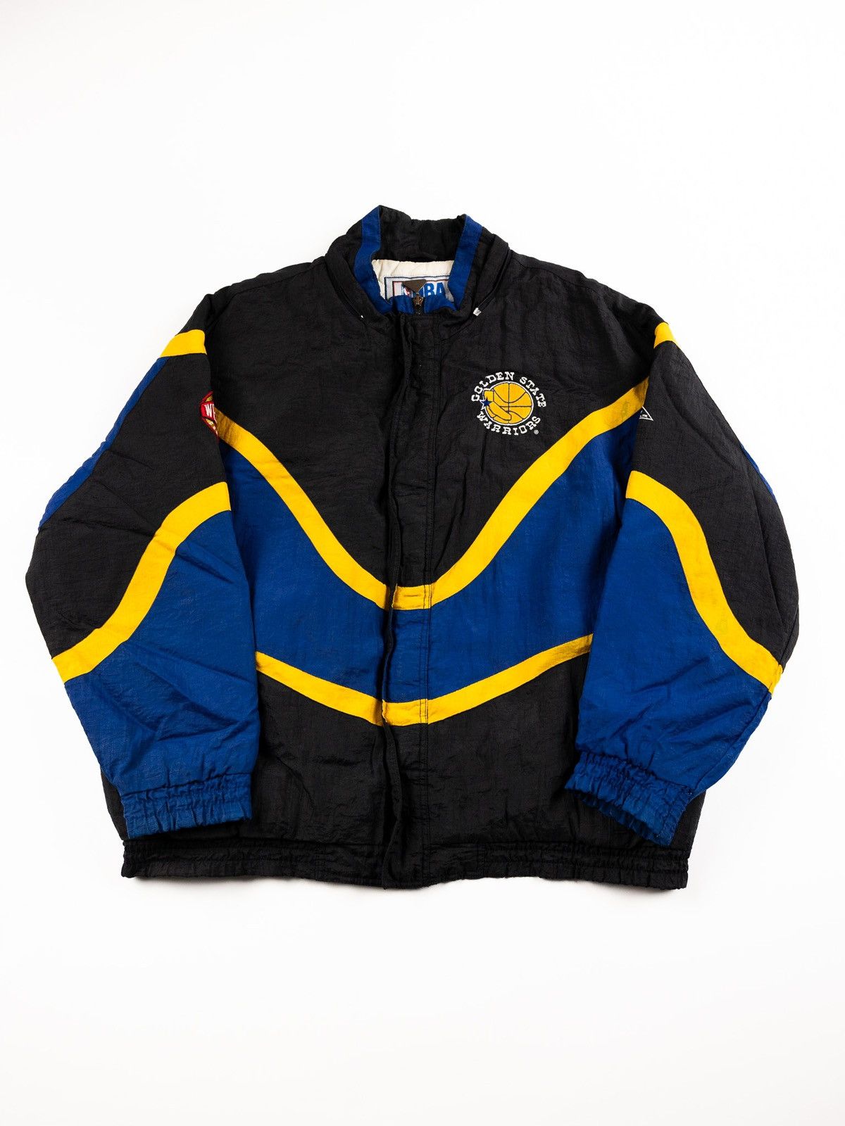 image of Vintage Nba Apex One Golden State Warriors Zip Jacket in Black Blue, Men's (Size XL)