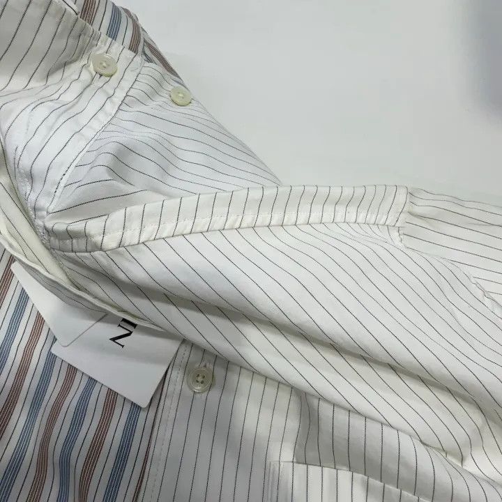 Lanvin Lanvin Asymmetrical Striped Short Sleeve Shirt -2507 Size US S / EU 44-46 / 1 - 6 Thumbnail
