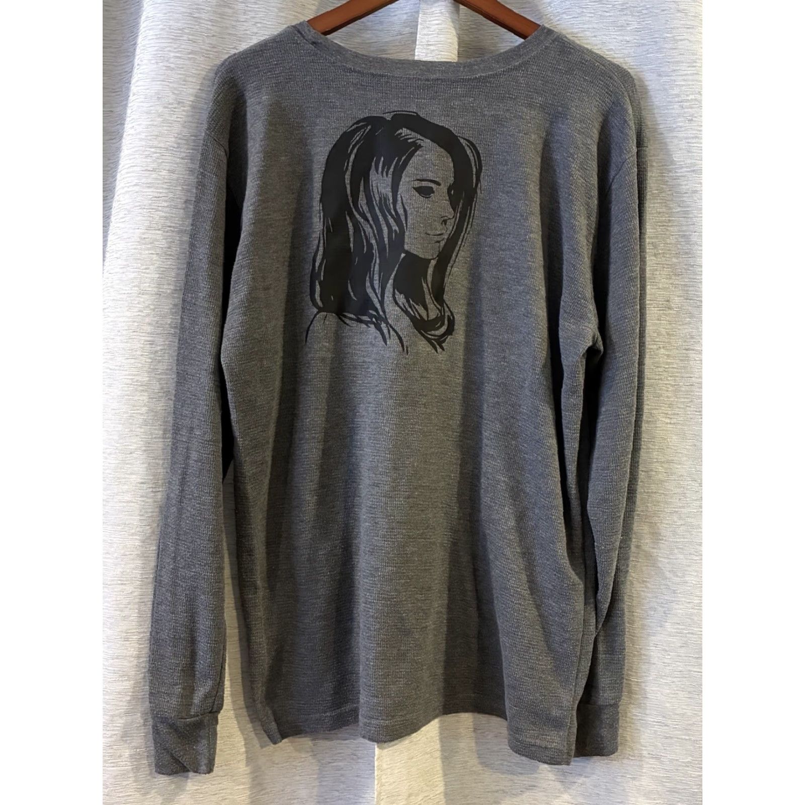 Vintage Lana Del Ray Long Sleeve Thermal Shirt Large Gray Concert Men Crew Neck Size US L / EU 52-54 / 3 - 4 Thumbnail