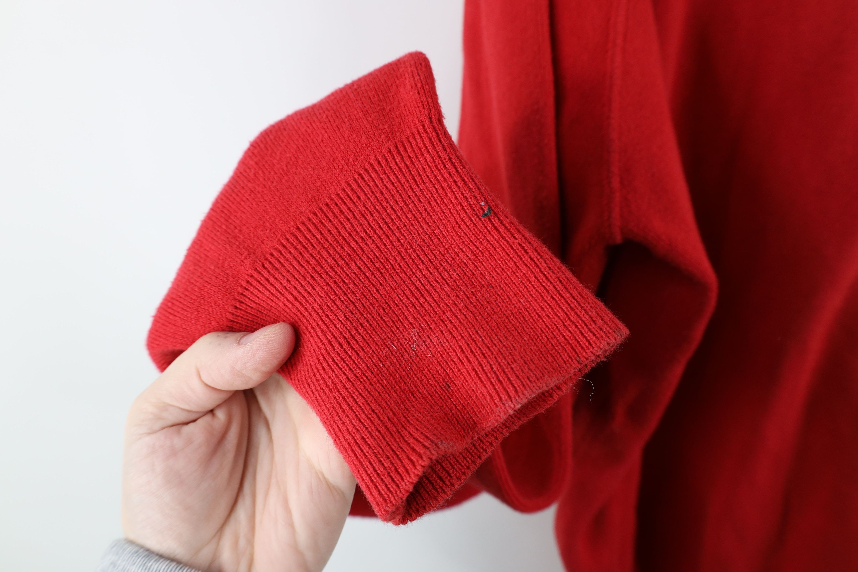 Vintage Vintage 90s Streetwear Blank Cotton Knit Sweater Red USA Size US XL / EU 56 / 4 - 7 Thumbnail