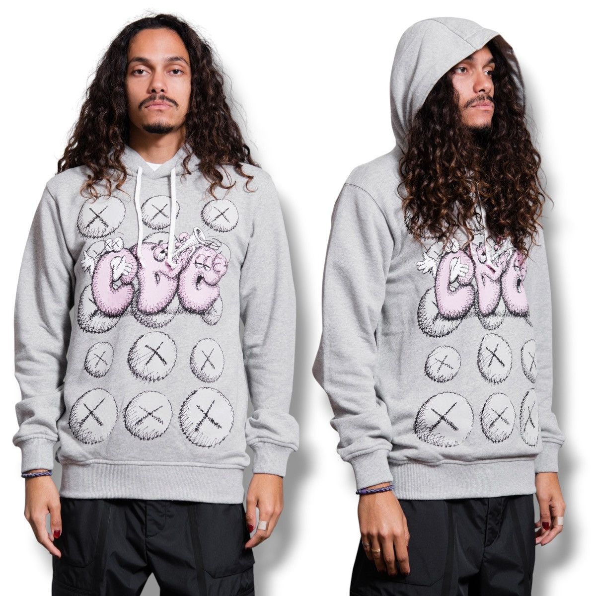 Comme des Garcons SHIRT × Kaws Comme des Garcons Shirt x KAWS Printed Popover Hoodie Size US L / EU 52-54 / 3 - 1 Thumbnail