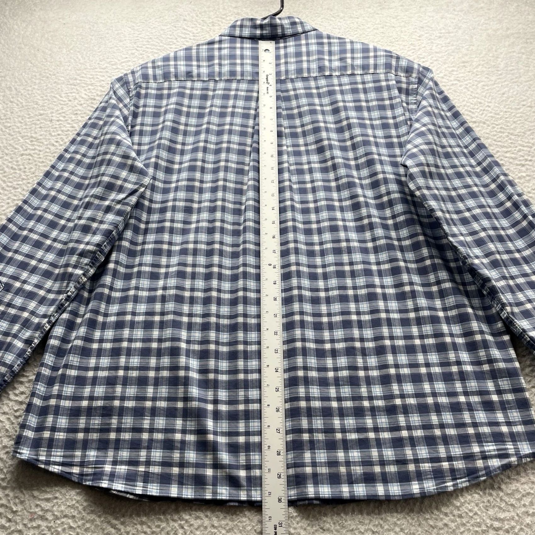 Vineyard Vines Vineyard Vines OTG Shirt Mens Large Blue White Tattersall Plaid Performance Brr Size US L / EU 52-54 / 3 - 6 Thumbnail
