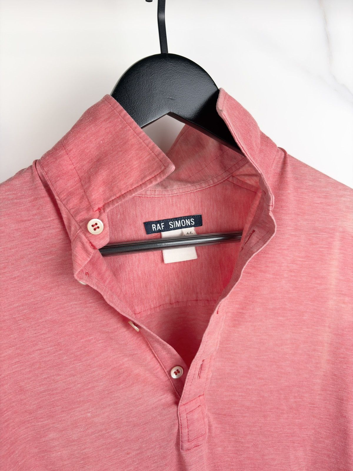 Raf Simons SS97 Raf Simons Faded Red Polo Button Henley Shirt Size US S / EU 44-46 / 1 - 5 Thumbnail