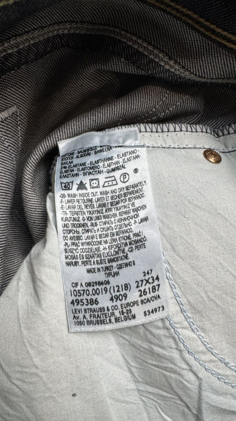 Levi's Vintage Clothing Levis Wash Straight Sick Jeans Y2K lgb acne armani diesel Size US 27 - 5 Thumbnail