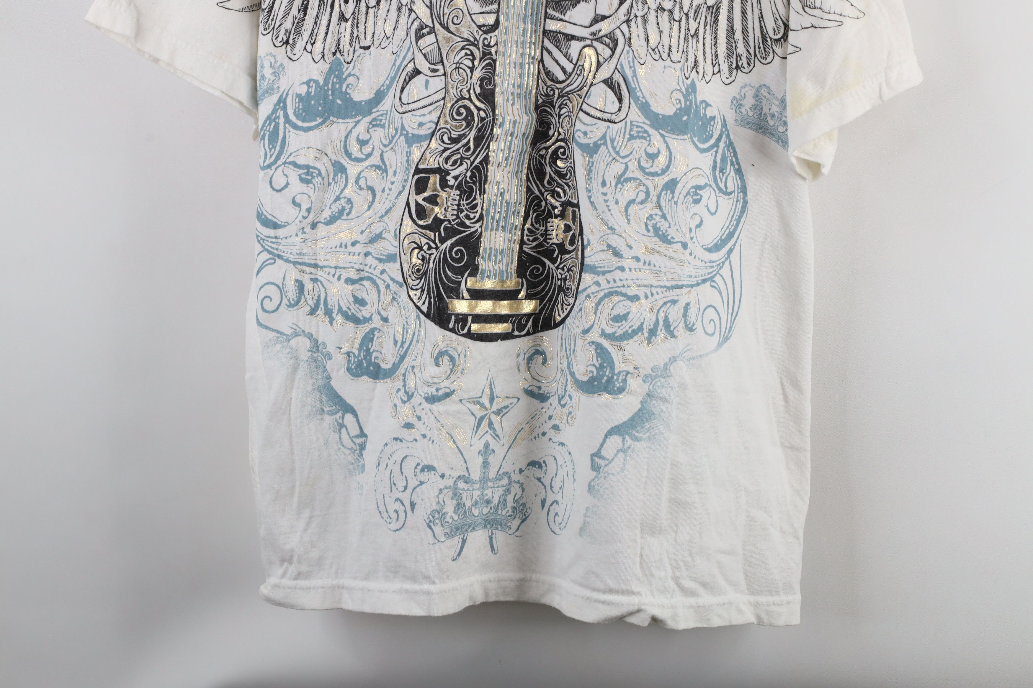 Vintage Vintage Y2K Streetwear Tribal Guitar Skull MMA T-Shirt Size US L / EU 52-54 / 3 - 3 Thumbnail