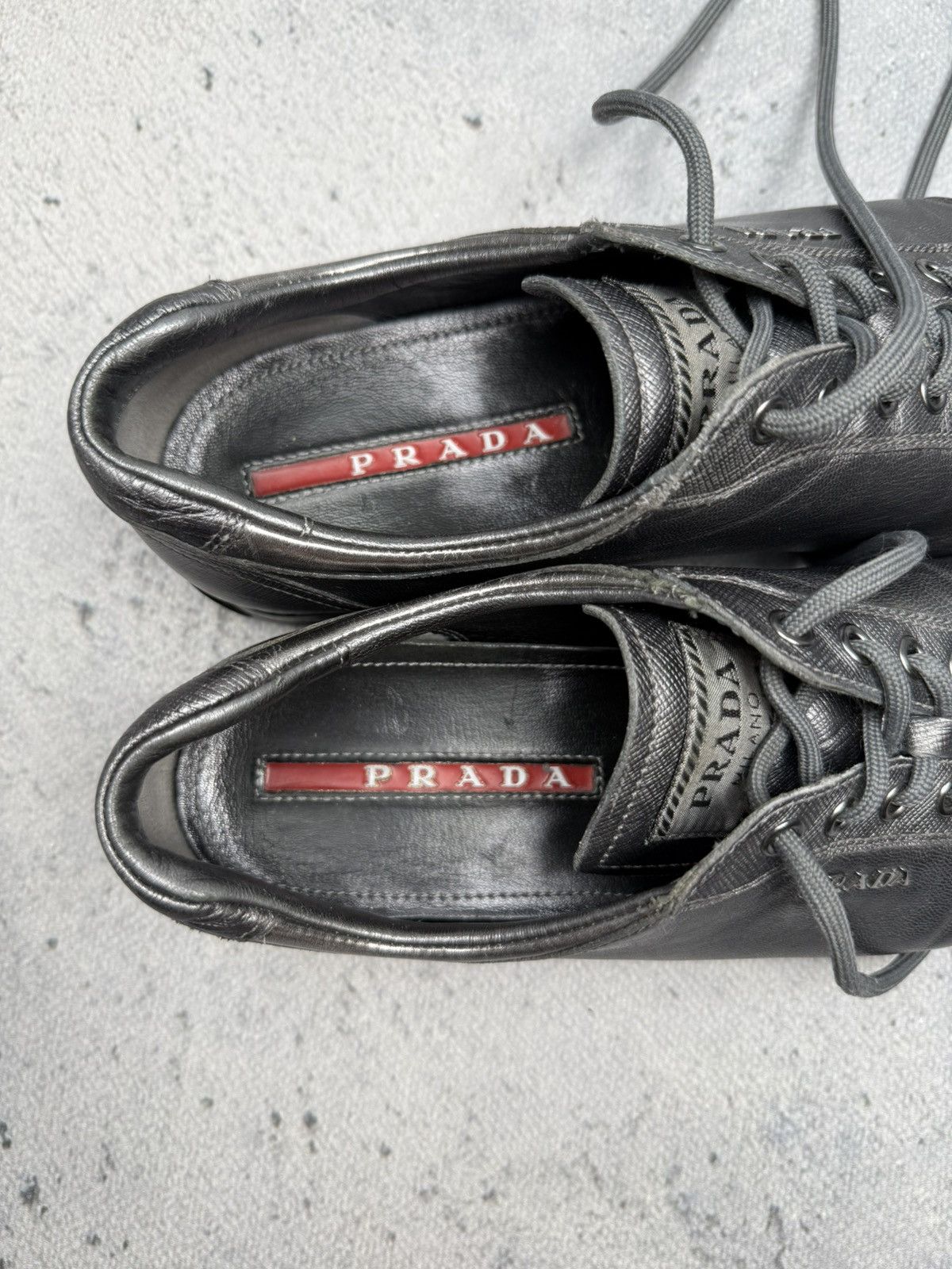 Prada Vintage Prada Saffiano Leather Low Top Sneakers Rare 00s y2k Size US 8 / IT 38 - 19 Thumbnail
