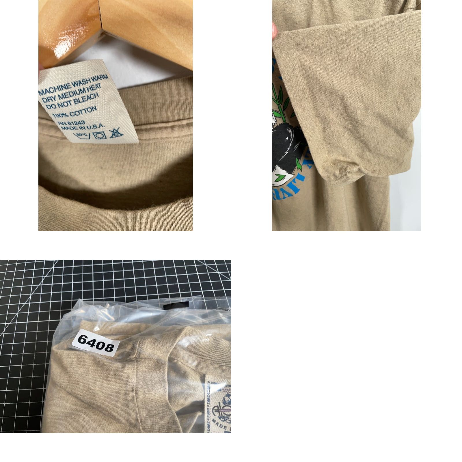 Vintage VINTAGE Alore T-Shirt Shirt Mens XL Beige Panda Print 90s USA Made Size US XL / EU 56 / 4 - 8 Thumbnail