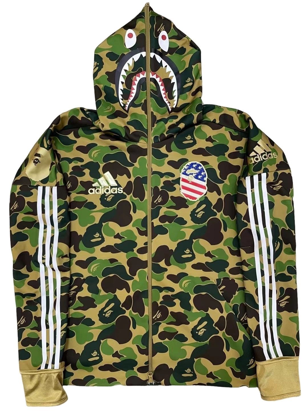 Bape A Bathing Ape x Adidas Camo Hoodie Size L Size US L / EU 52-54 / 3 - 1 Thumbnail
