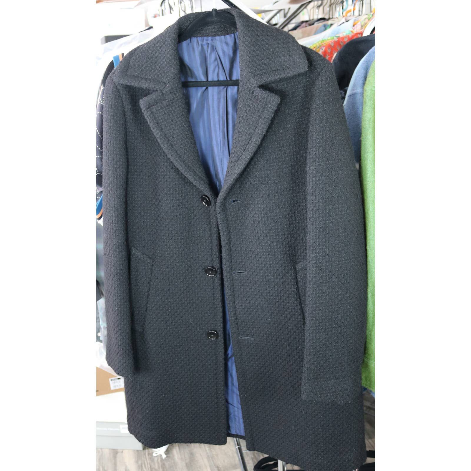 image of Mp Massimo Piombo Textured Wool Coat Jacket 46 Small in Blue, Men's