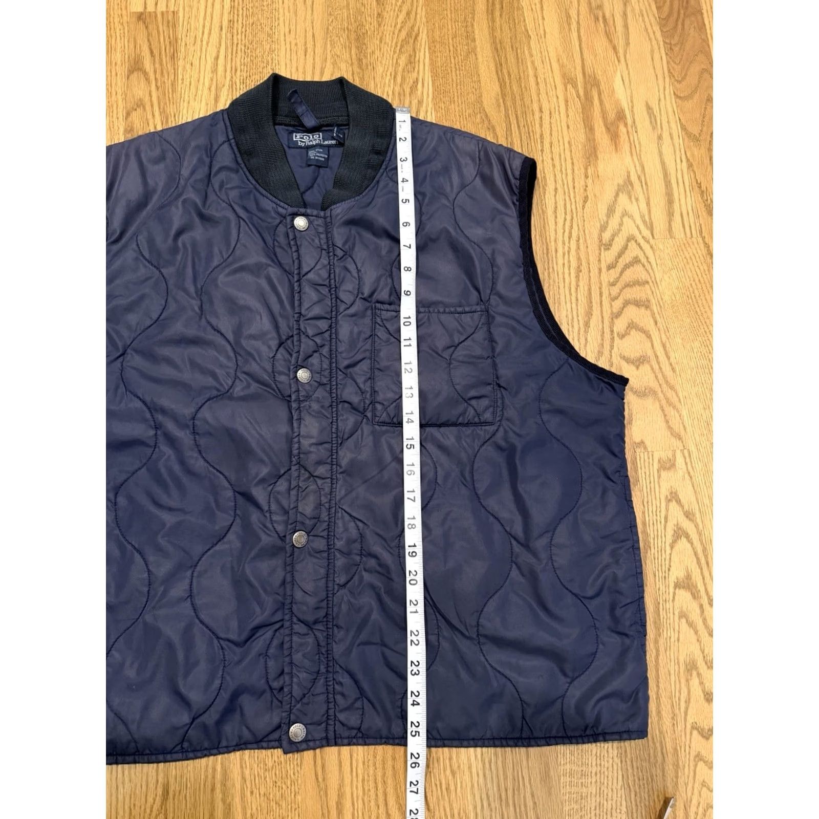 Polo Ralph Lauren Vintage Polo Ralph Lauren Liner Snap Button Vest Mens Large Zip Navy Blue Vtg Jacket Size US L / EU 52-54 / 3 - 8 Thumbnail