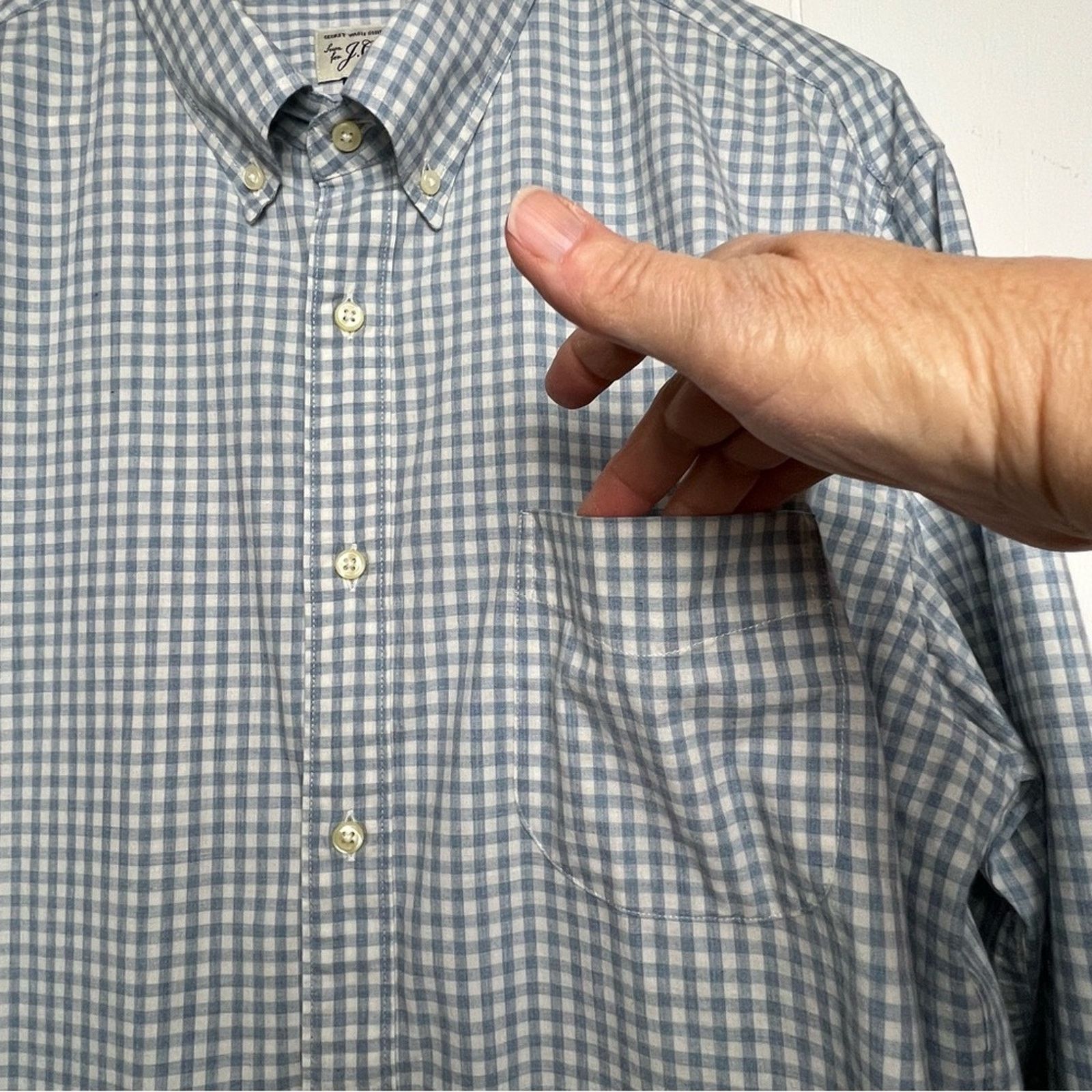 J.Crew J Crew Blue & White Gingham Button Down Shirt Men’s Size XL Size US XL / EU 56 / 4 - 7 Thumbnail