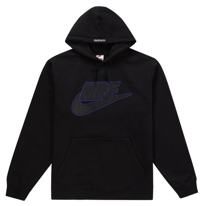 Supreme Supreme Nike Leather Appliqué Hooded Sweatshirt | Grailed