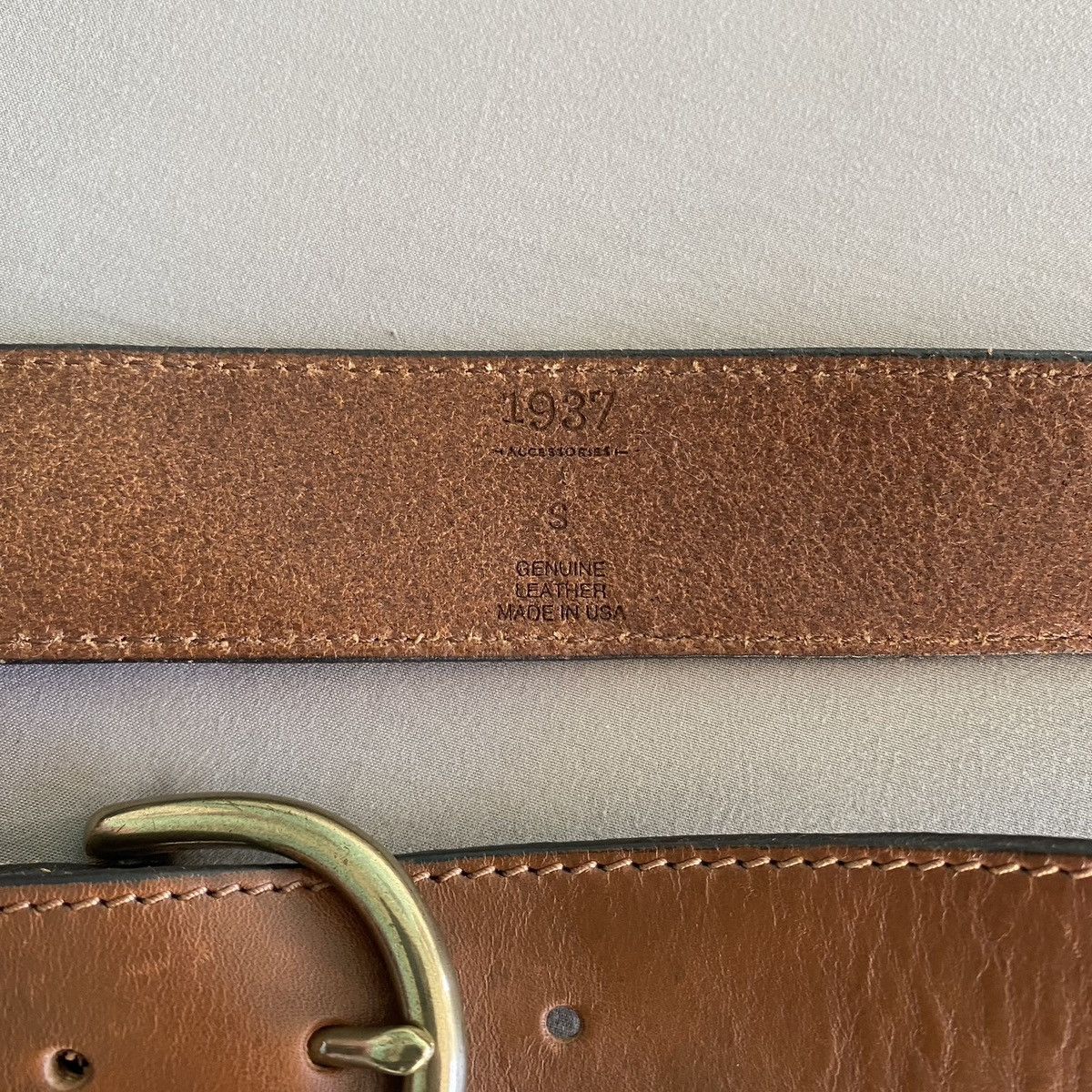 Other Vintage Style 1937 Brown Leather Belt Size ONE SIZE - 4 Thumbnail