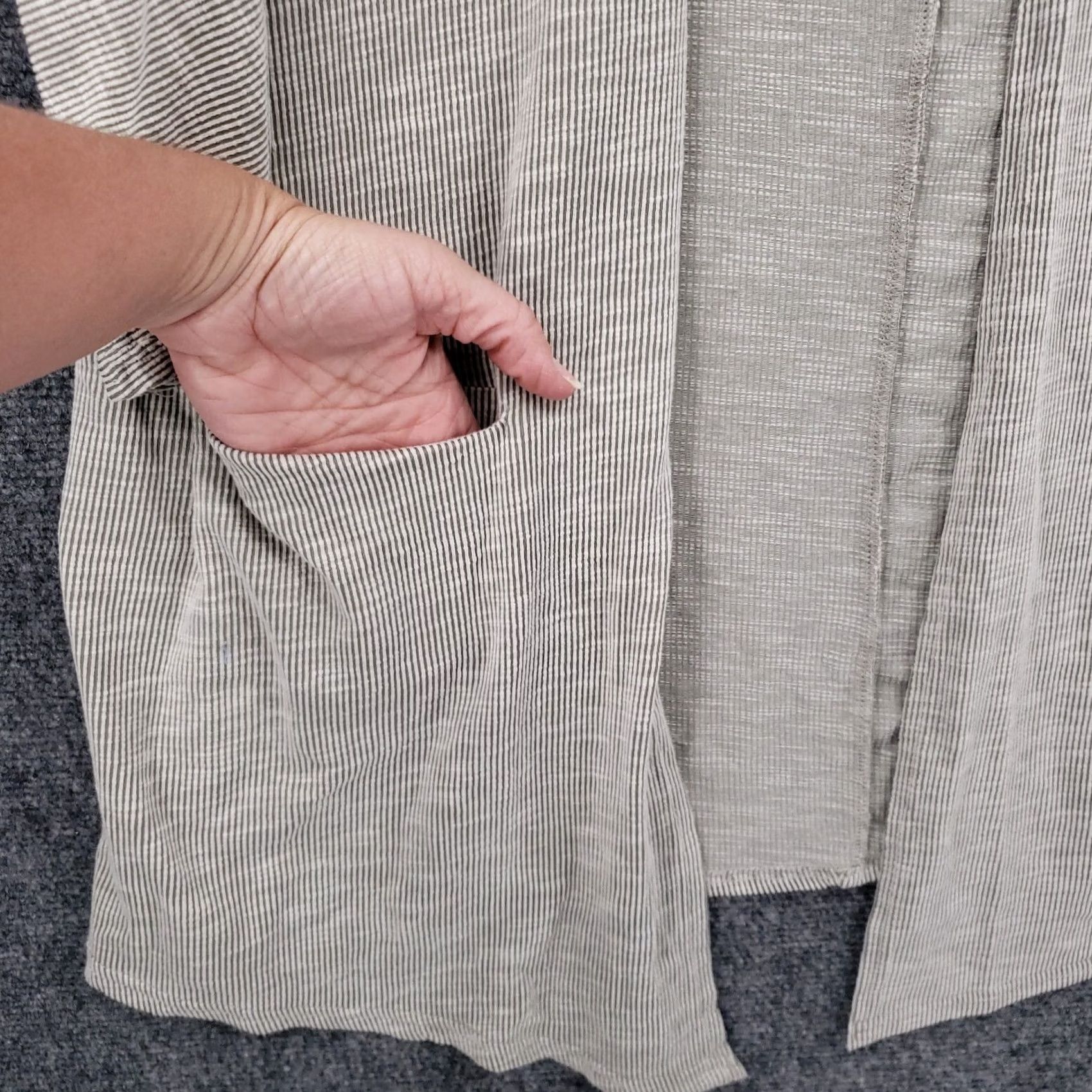 DONNI. Donni Cardigan Womens One Size Gray Osfa Knit Long Sleeve Ribbed Pockets Stretch Size ONE SIZE - 7 Thumbnail