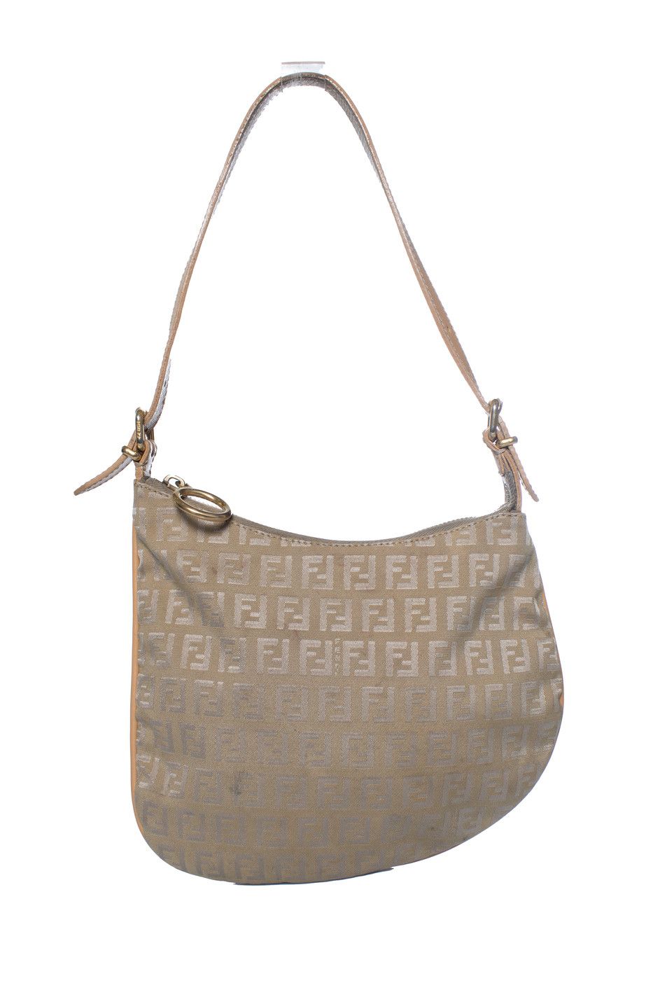 Fendi Fendi, Zucchini FF Oyster shoulder bag in beige Size ONE SIZE - 4 Thumbnail