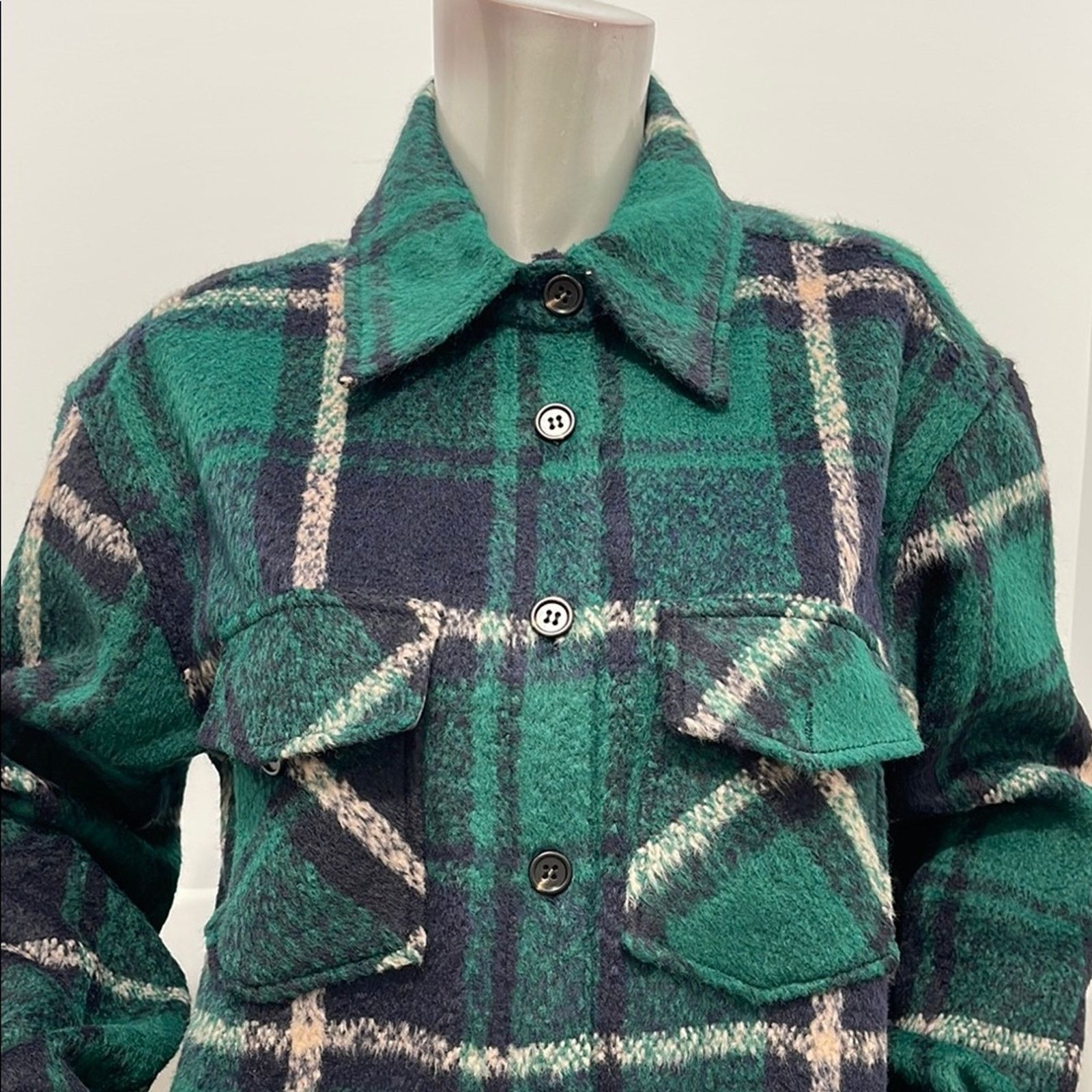 Other Charlie Luciano Unisex Green Plaid Flannel Shacket M Size M / US 6-8 / IT 42-44 - 9 Thumbnail