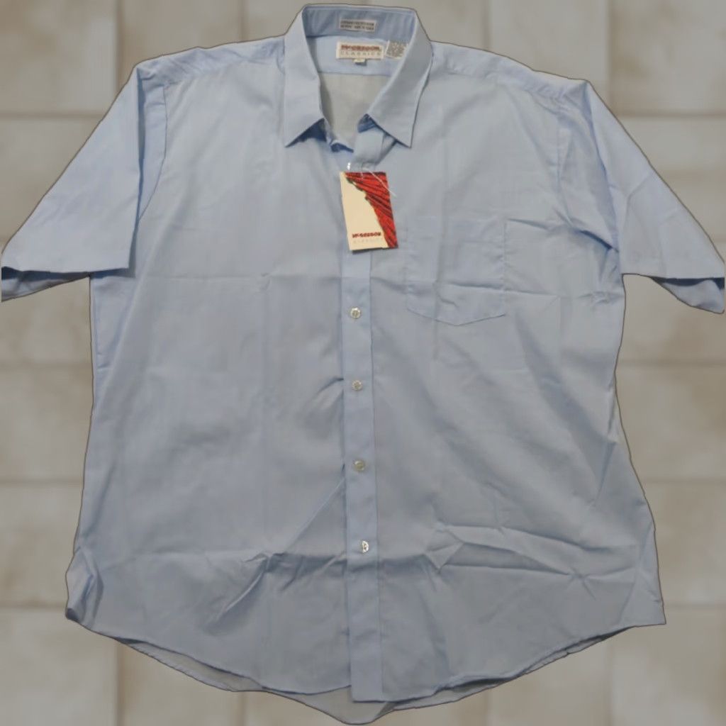 McGregor VINTAGE McGregor Shirt Blue Blue Solid Button-Up Short Sleeve Pocket Men's L Regular Button-Down Collar 17 Size US L / EU 52-54 / 3 - 1 Thumbnail