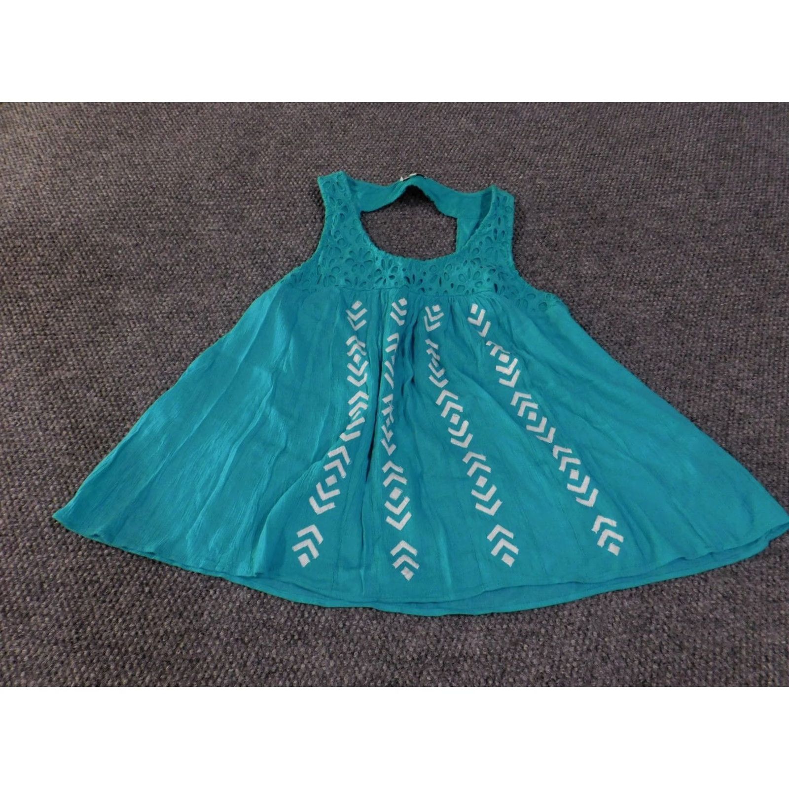 Vintage Crown & Ivy Tank Top Womens Small Blue Embroidered Lace Yoke Boho Flowy Summer Size S / US 4 / IT 40 - 4 Thumbnail