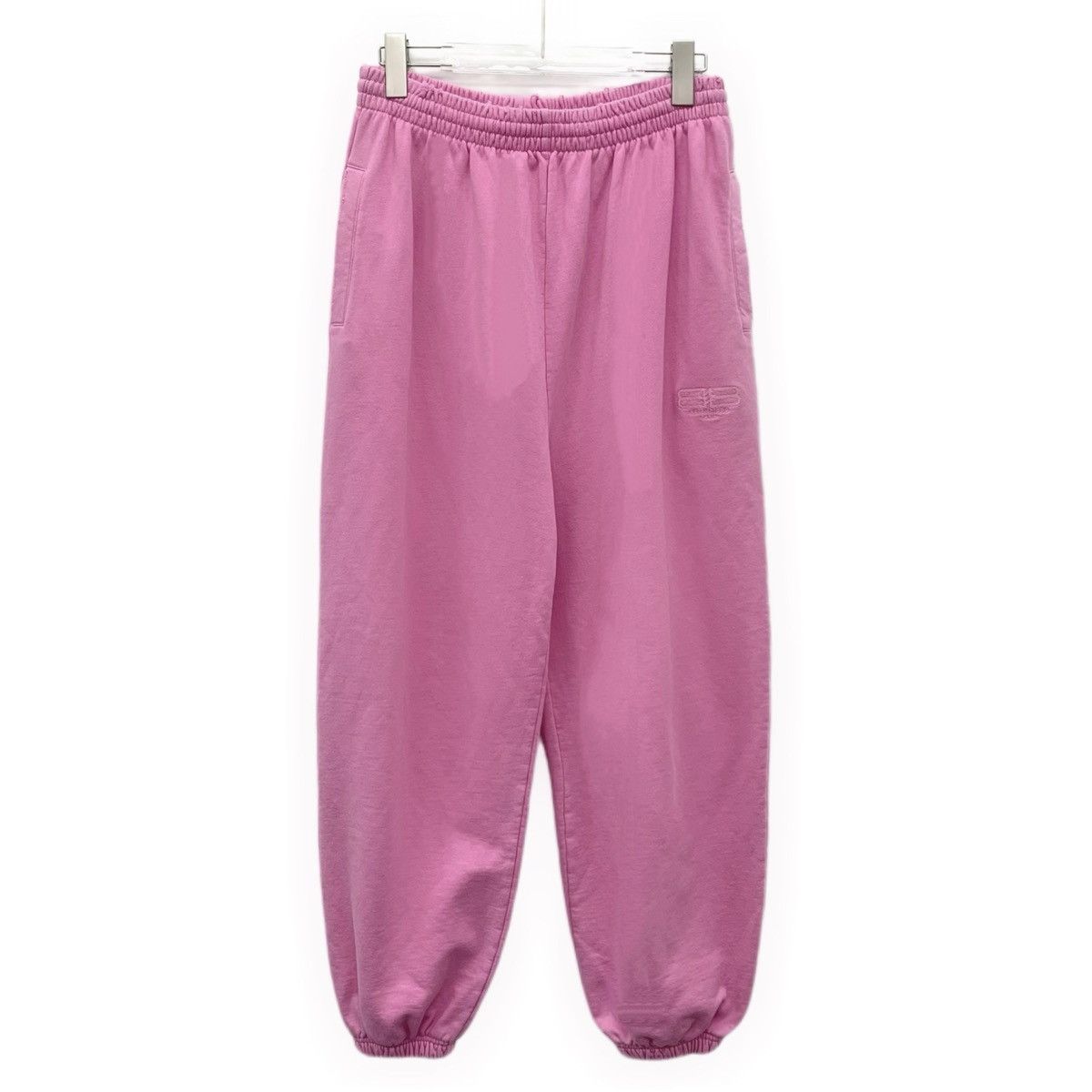 Balenciaga Balenciaga Pink Logo Cotton Cuffed Casual Sweatpants K26WX Size 27" / US 4 / IT 40 - 1 Thumbnail