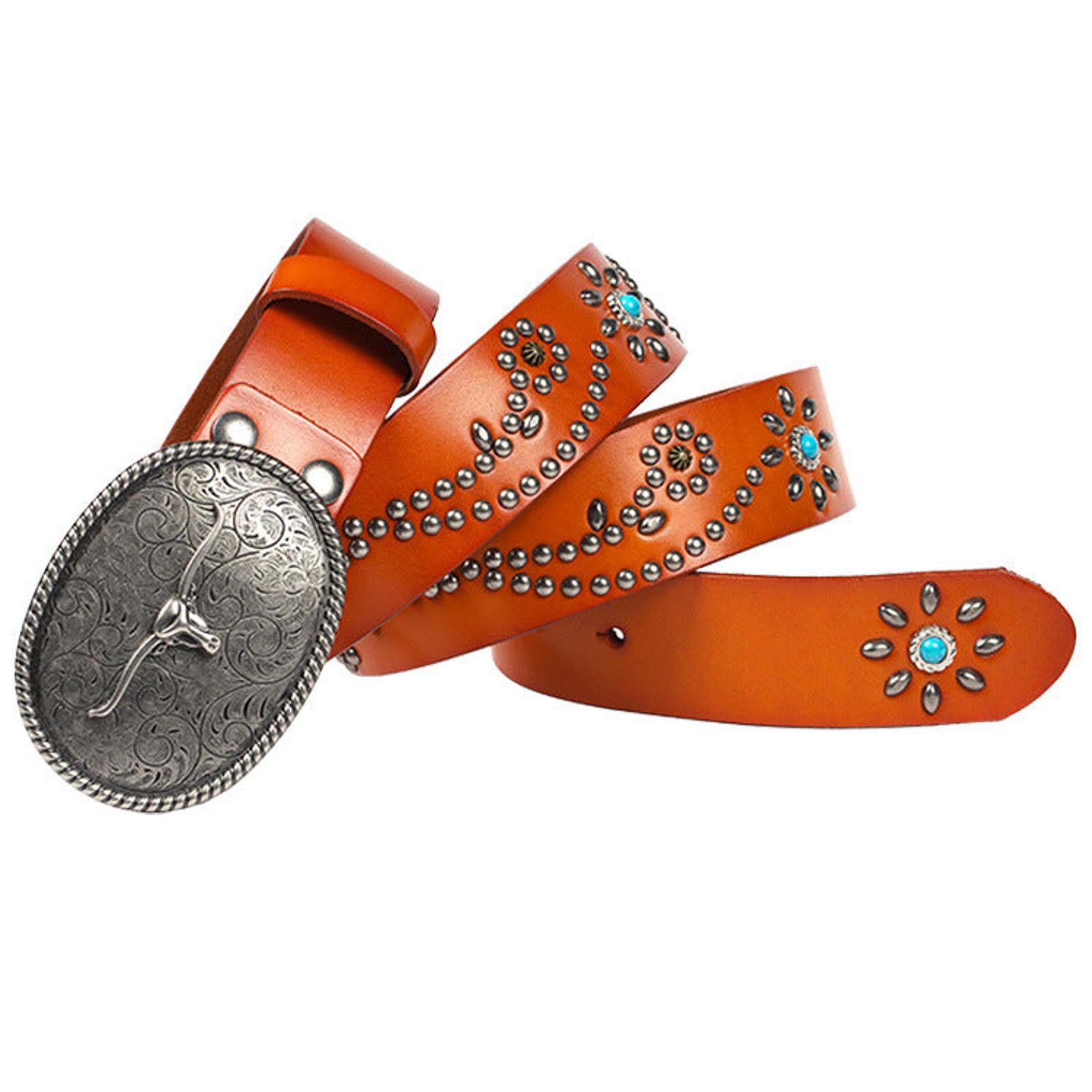 Leather Faux Turquoise Decoration Retro Belt Size ONE SIZE - 7 Thumbnail