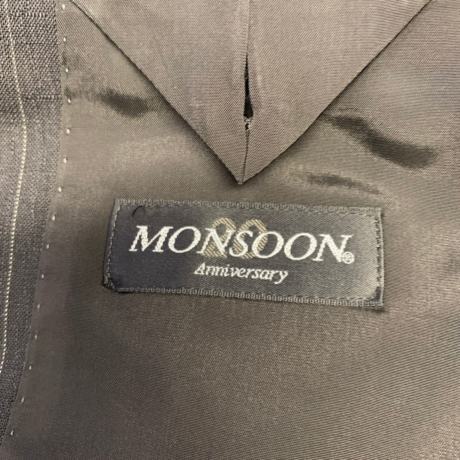 Other D'URBAN 40 Black Pinstripe Wool Notch Lapel Suit Size 40R - 9 Thumbnail