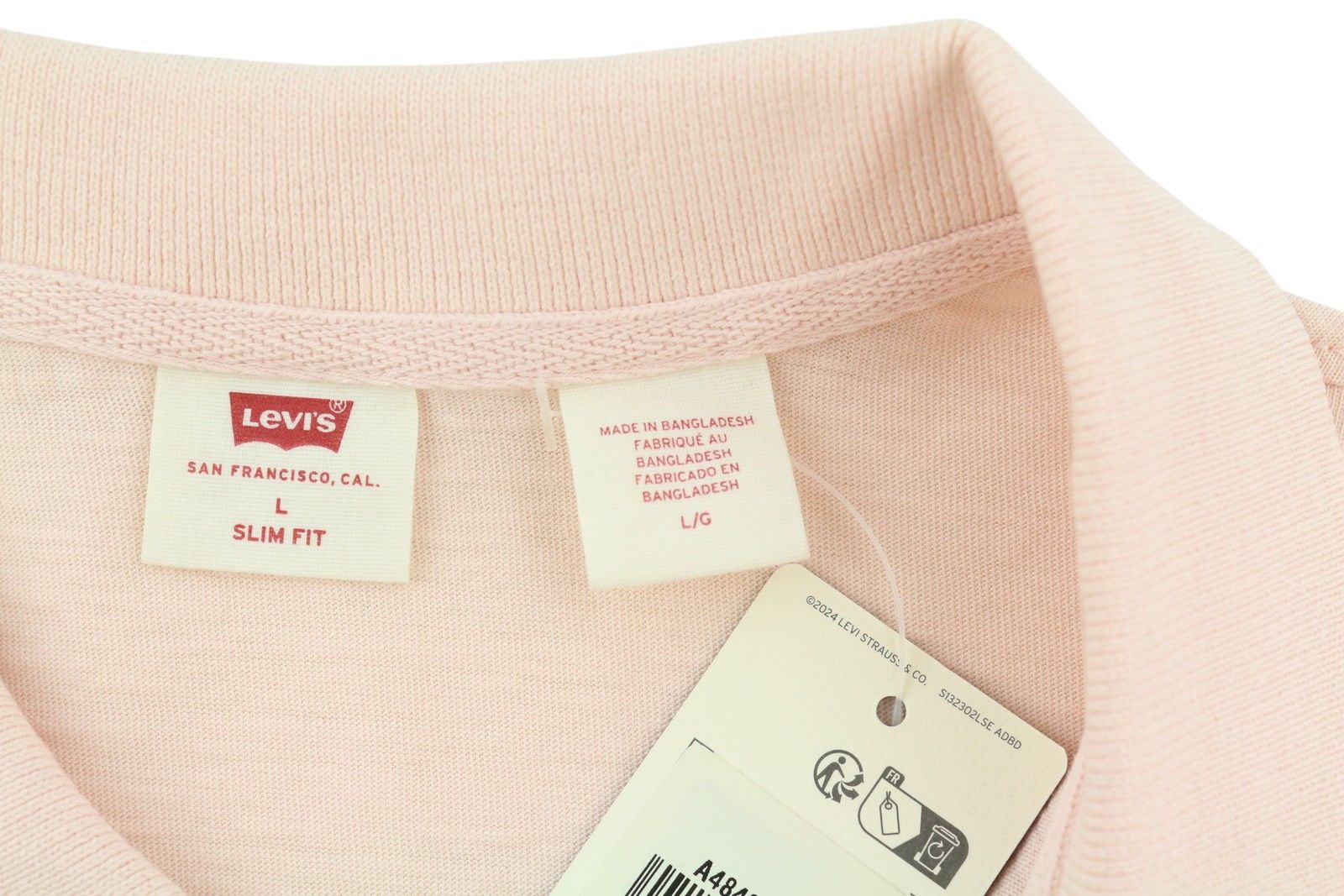 Levi's SLIM FIT L Light Pink Cotton 87871 Size US L / EU 52-54 / 3 - 7 Thumbnail
