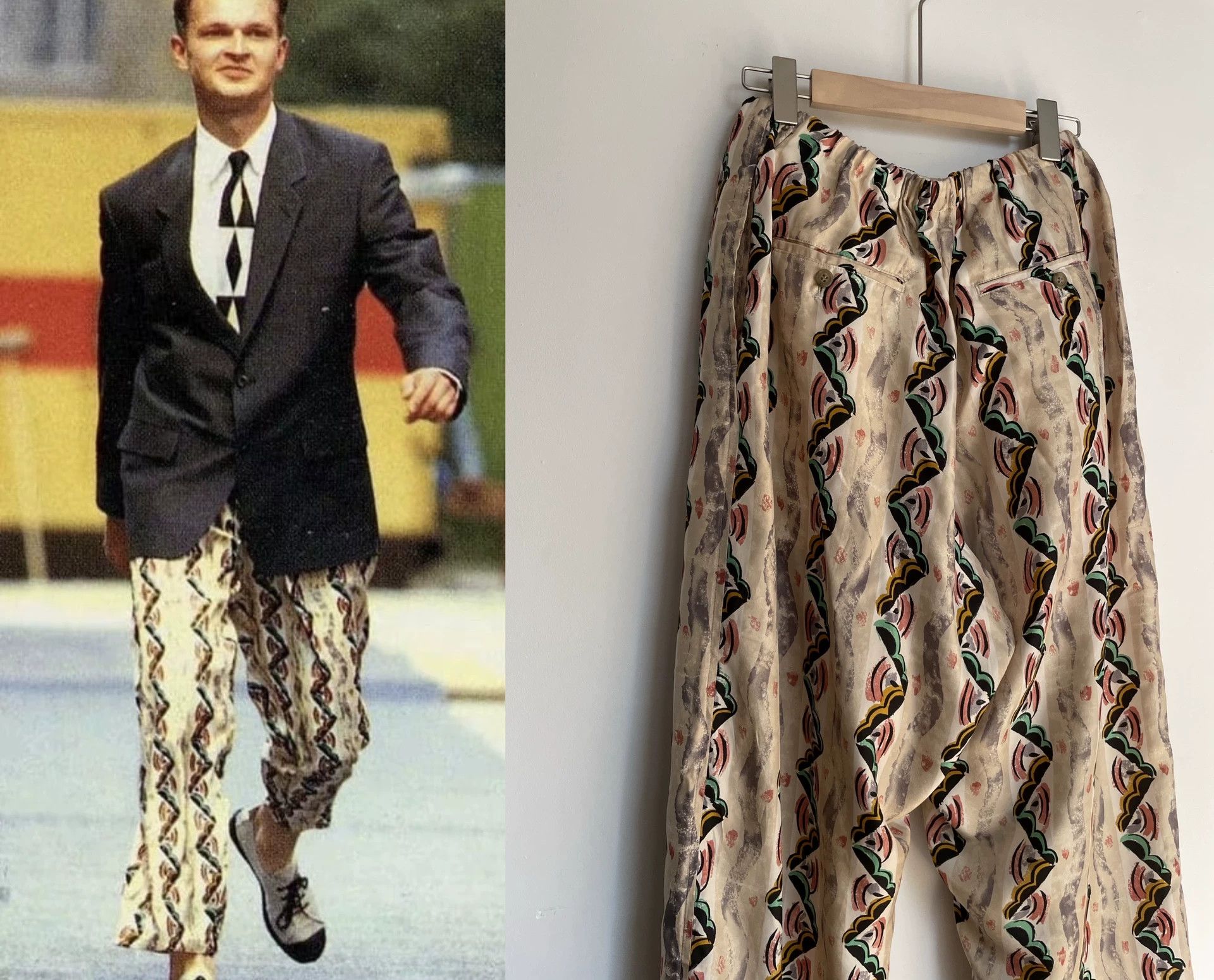 Yohji Yamamoto Yohji Yamamoto 1993SS Silk Patterned Trousers M Size US 32 / EU 48 - 2 Thumbnail