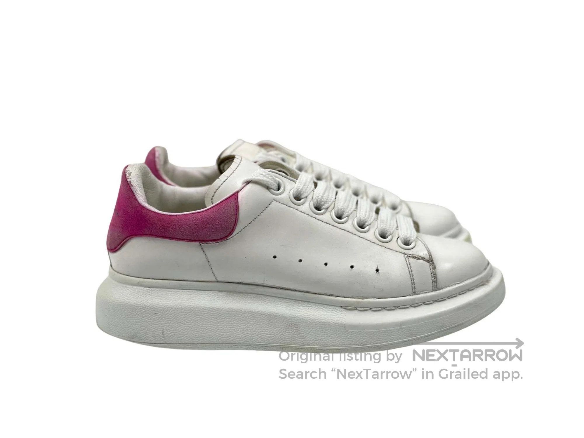 Alexander McQueen ALEXANDER MCQUEEN Pink Tail Thick Sole Casual White Shoes Size US 7 / IT 37 - 4 Thumbnail