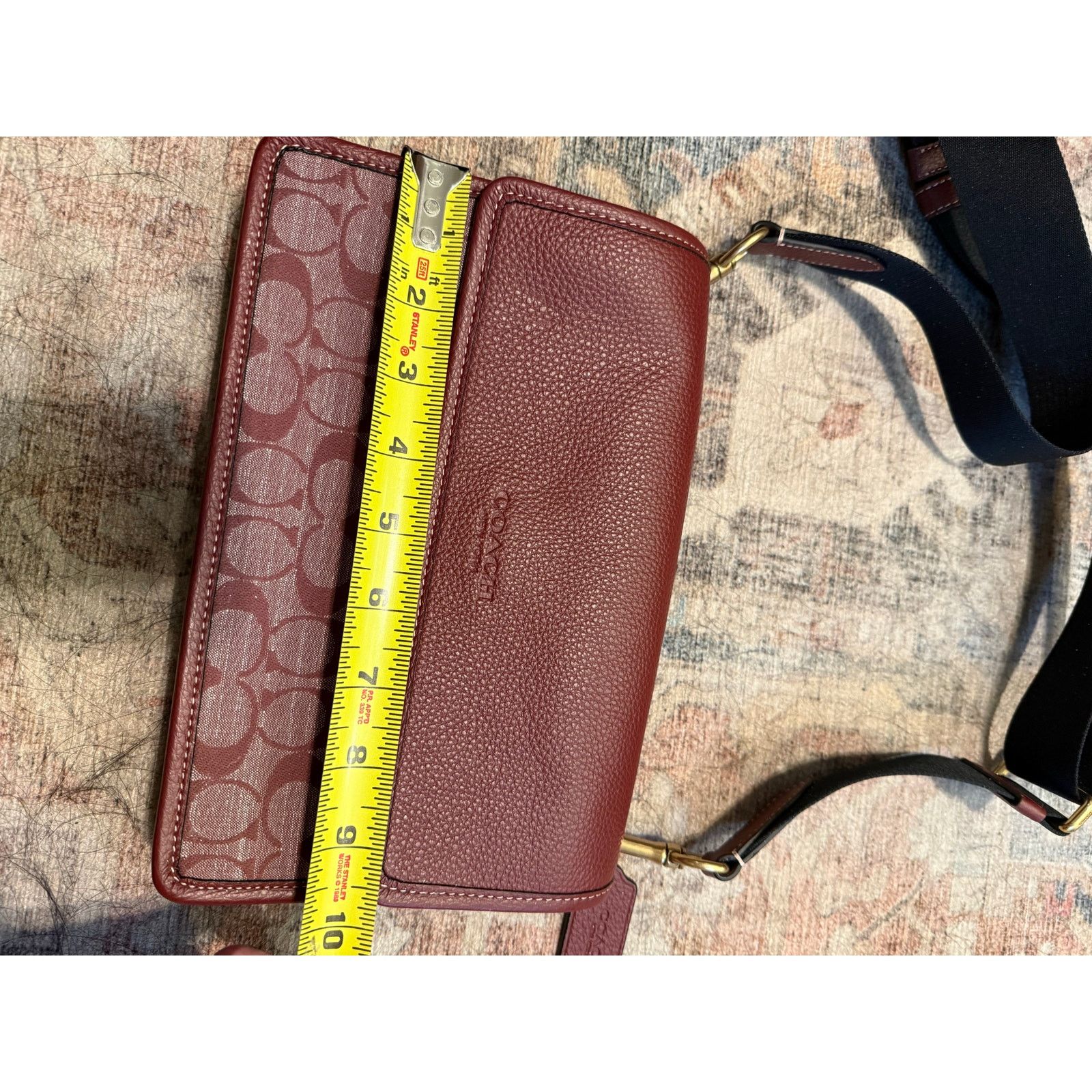 Coach Coach NWT Turner Flap Crossbody - Wine Signature, MSRP $350 Size ONE SIZE - 4 Thumbnail