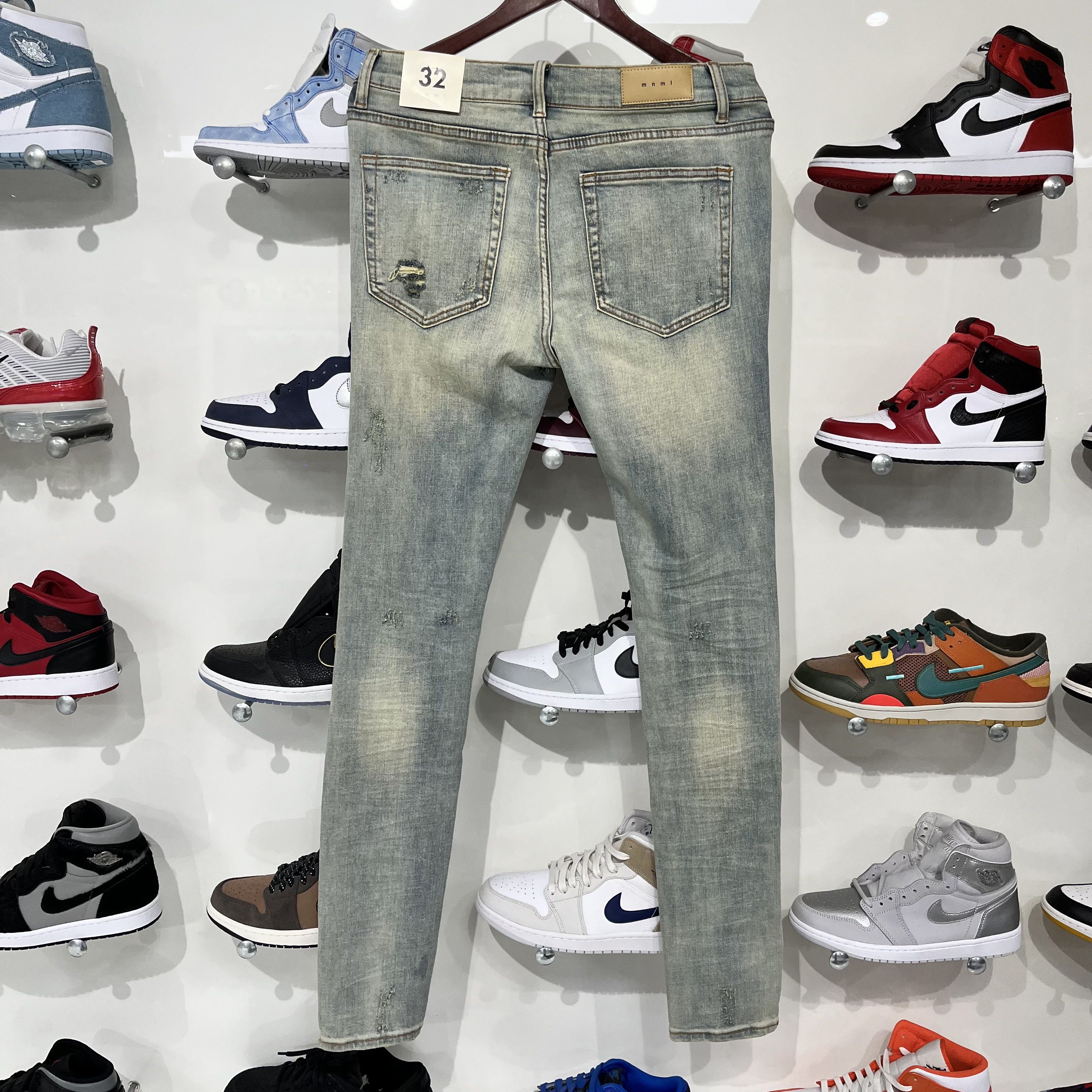 MNML MNML Destroyed Skinny Denim Jeans Size US 32 / EU 48 - 2 Thumbnail