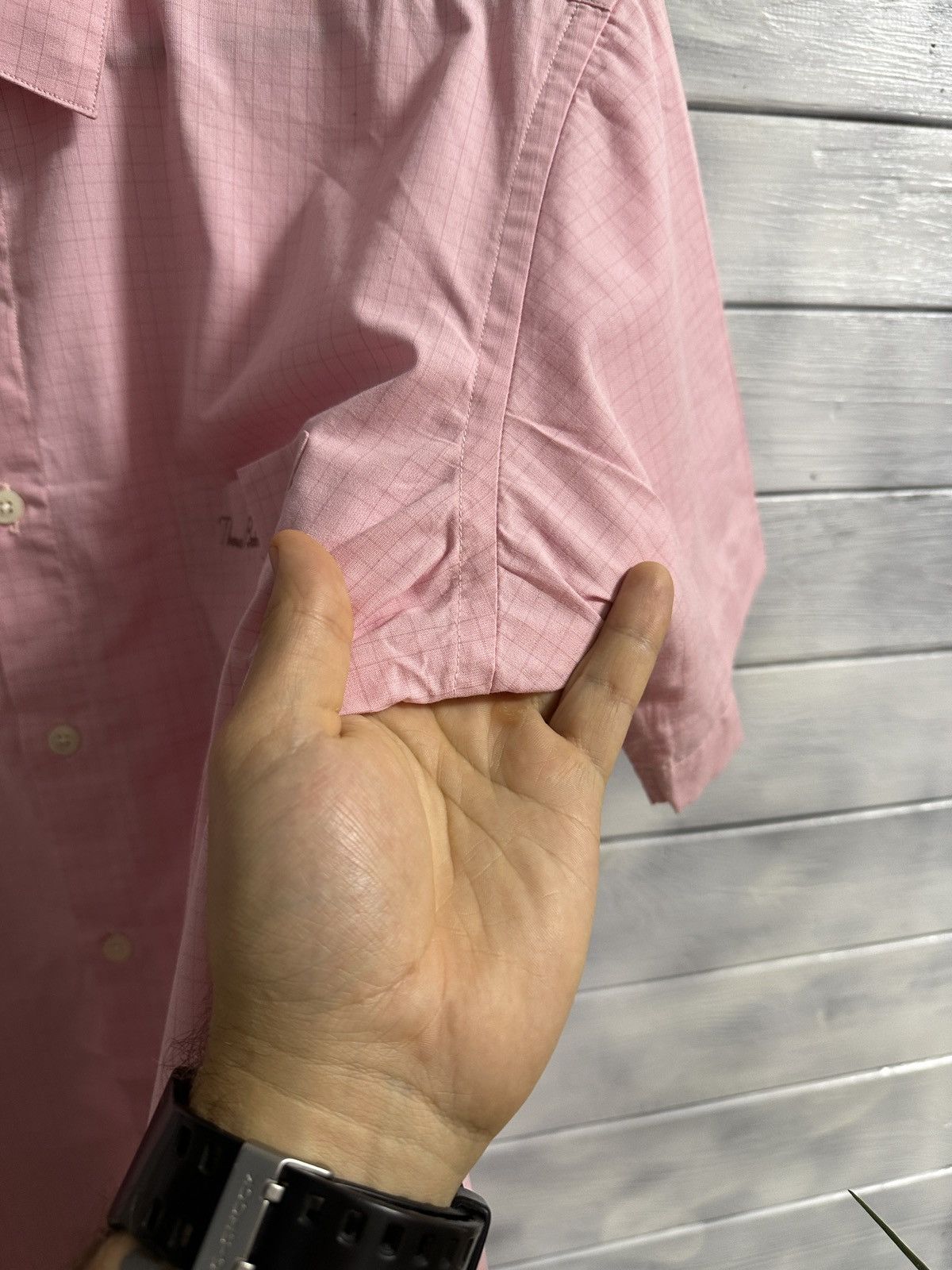 Burberry Rare Luxury Shirt Thomas Burberry Pink Vintage Size L Size US L / EU 52-54 / 3 - 5 Thumbnail